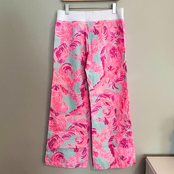 🦩 LILLY PULITZER | L | BEACH PANT | Luxurious LINEN!! | Flamingos 🦩 - Picture 6 of 16